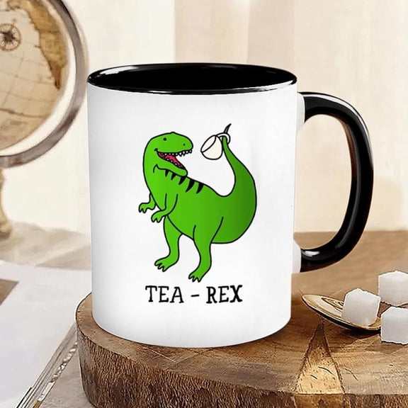 Fun T Rex Mug 11oz Ceramic Coffee Cup with Insulated Design Dishwasher A Humorous Men Women and Plant Lovers White Reusable Tea Coffee Cup