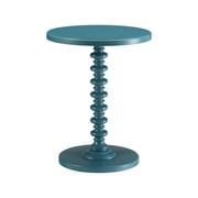 Fun Teal Wood Pedestal End Table