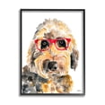 thumbnail image 1 of Fun Terrier Dog Red Glasses Animals & Insects Graphic Art Black Framed Art Print Wall Art, 1 of 7