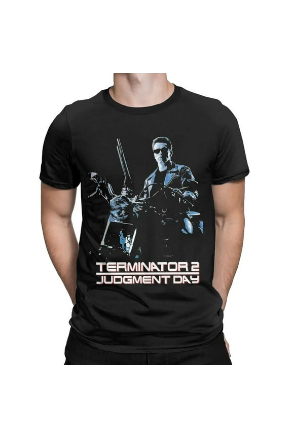 Fun The Man Of The Future Terminators Juogment Day T-Shirts Men Crewneck Cotton