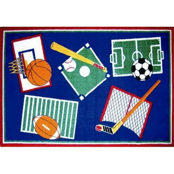 Fun Time Collection - Sports A Rama Rug - 39 x 58 Inch