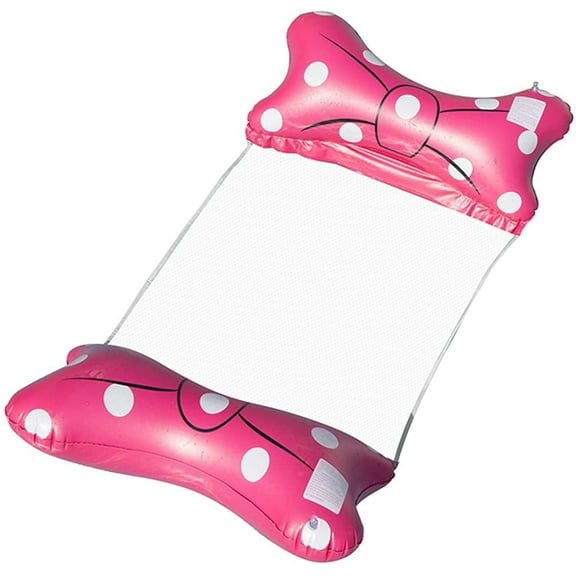 Fun Time Happy Summer Pool Floating Hammock for Relaxation with Portable Air Pump – Pink