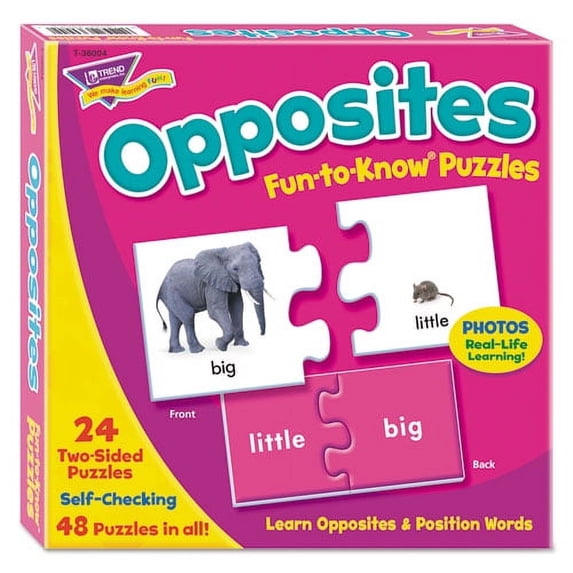 Fun Ouzzles Fun To Know Puzzles, Opposites, Ages 3 And Up, 24 Puzzles | Bundle of ...