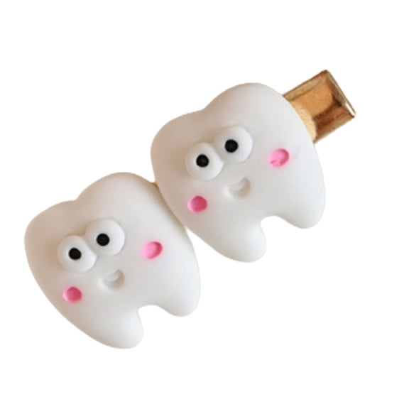 Fun Tooth Shape Clip Girls Women Hairpin Cute Barrettes Clip Y2K-girl Hairpin Sweet Handmade HairPins