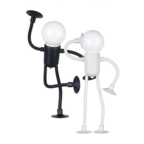 Fun Toy Night Light Bulb Man Design Suction Cup Portable Bedroom Decorative Light for Desk Decor Battery Operated