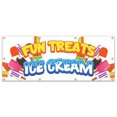 thumbnail image 1 of Fun Treats Ice Cream 96" Banner Concession Stand Food Truck Single Sided, 1 of 5