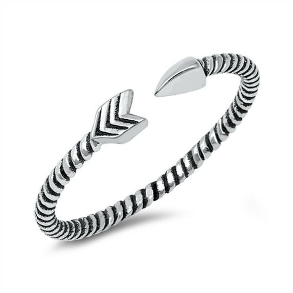 Fun Trendy Rope Twist Arrow Promise Ring .925 Sterling Silver Band Jewelry Female Male Unisex Size 5