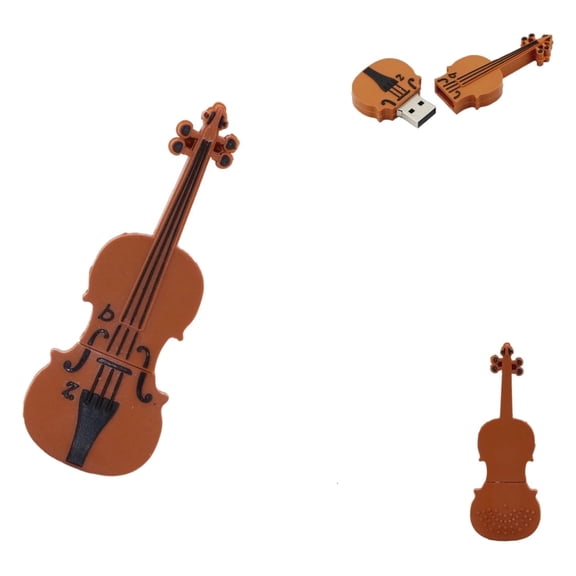 Fun USB Drives - Cool Flash Drive - Violin Flash Drive - Violin USB Drive (16 GB, Walnut Violin)