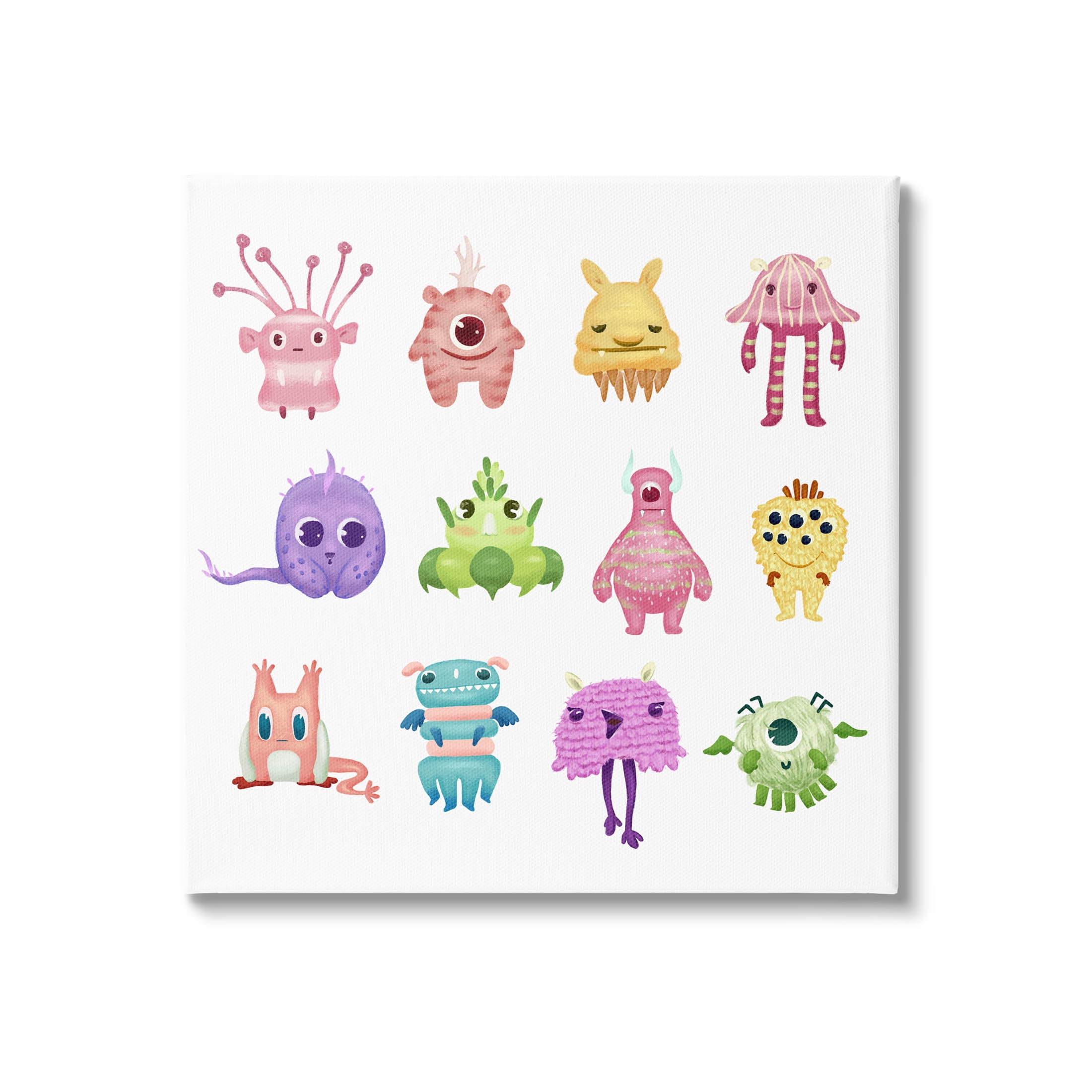 Fun Varied Monster Creatures Fairy Tales & Fantasy Graphic Art Gallery Wrapped Canvas Print Wall Art
