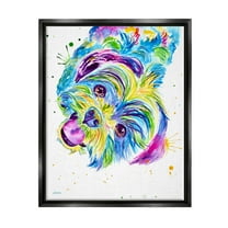 Fun Vivid Shih Tzu Puppy Animals & Insects Graphic Art Jet Black Framed Art Print Wall Art