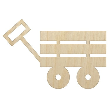 Fun Wagon Wood Shape Unfinished Piece Cutout Craft DIY Projects - 4.70 Inch Size - 1/8 Inch Thick