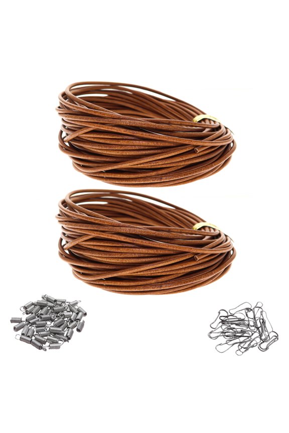Fun-Weevz 10 Meters Genuine Leather Cord for Jewelry Making, 1.8mm Bracelet Necklace String