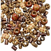 Fun-Weevz 500 PCS خرز خشبي لصنع المجوهرات للبالغين ، خرز أفريقي مطلي ، خرز خشب مجوهرات حرفية للأساور والقلادة ، أنبوبي كبير وصغير