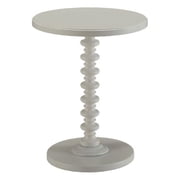 Fun White Wood Pedestal End Table