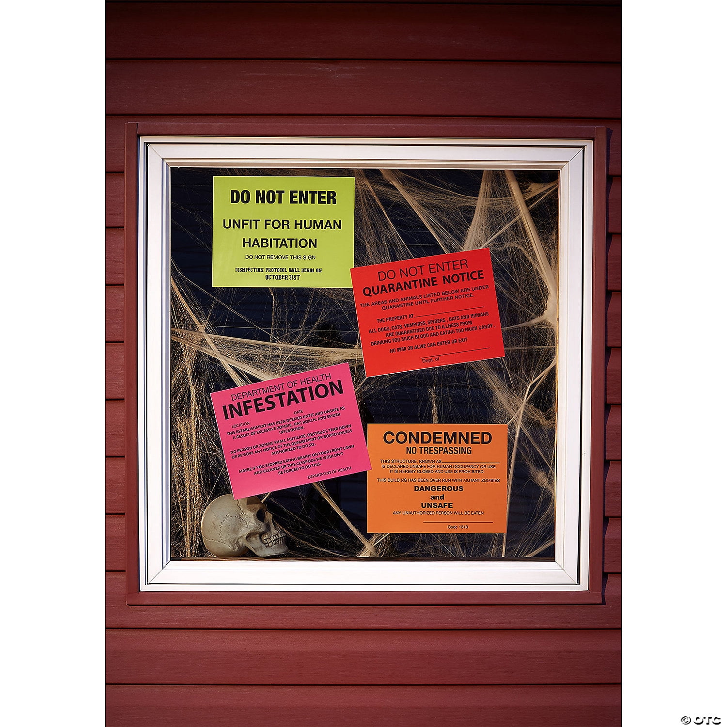 Fun World 9081112 7.5 x 5 in. Condemned Signs Halloween Decor, Pack of ...