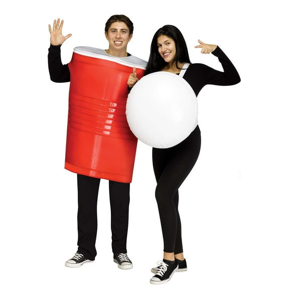 Fun World Beer Pong Couple Adult Costume, One Size Fits Most