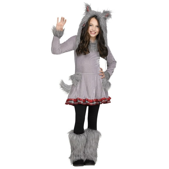 Fun World Big Girl's Wolf Cub Childrens Costume, Standard, Multicolor