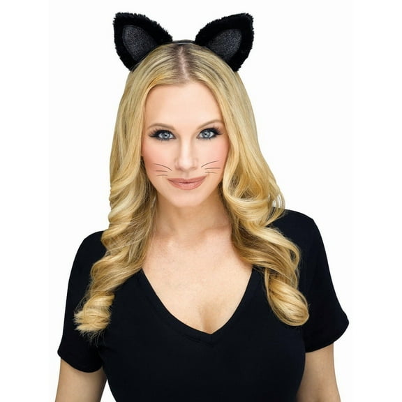 Fun World Black Cat Costume Accessory with Sparkly Ears, by Fun World