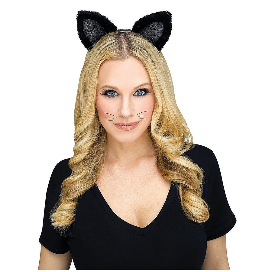 Fun World Black Cat Costume Accessory with Sparkly Ears, by Fun World