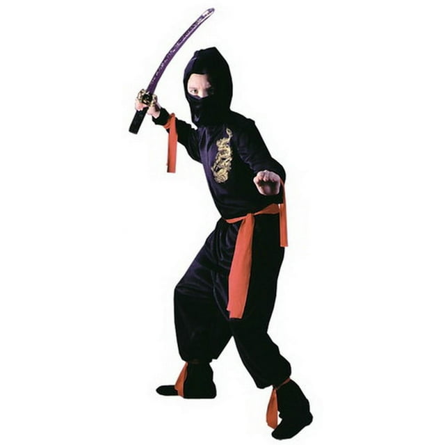 Fun World Black Ninja Halloween Fancy-Dress Costume for Child, Little Boys S