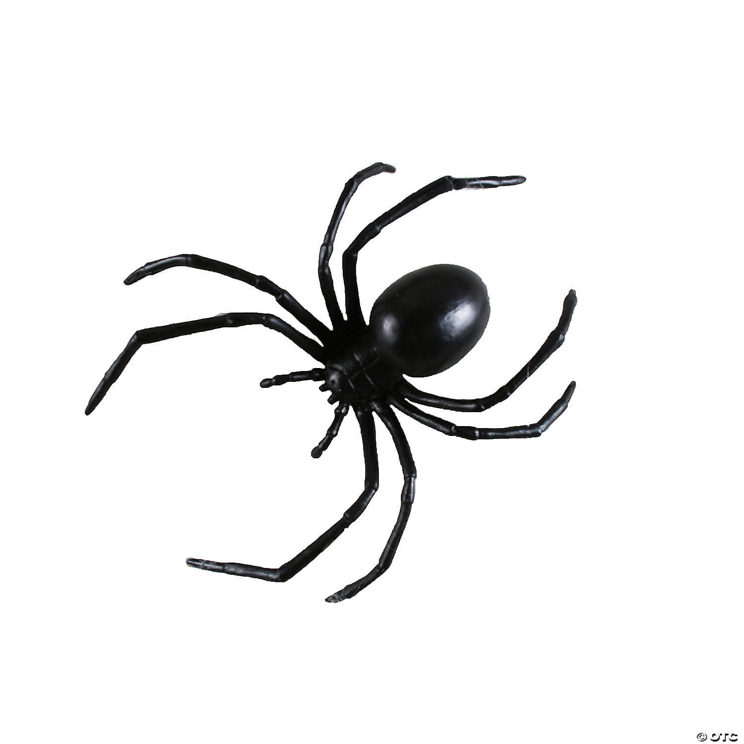 Fun World Black Widow Spider Plastic Halloween 6" Rubber Decoration Prop, Black Red