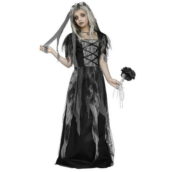 Fun World Bride Girl's Halloween Fancy-Dress Costume for Child, XL