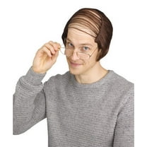 Fun World Comb Over Grandpa Old Man Balding Costume Wig, Brown, One Size