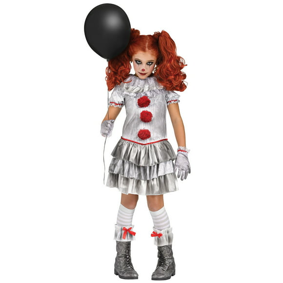 Fun World Costumes Carnevil Clown Girl's Halloween Fancy-Dress Costume, Regular L (12-14)