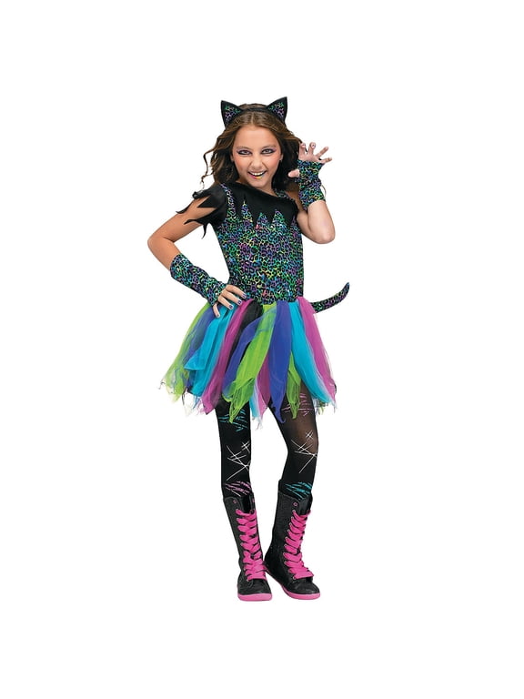 Rainbow Cat Girl's Halloween Fancy-Dress Costume for Child, M