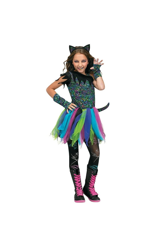 Rainbow Cat Girl's Halloween Fancy-Dress Costume for Child, M