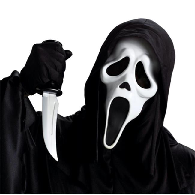 Kilometers werkelijk Een zekere Fun World Costumes White Plastic Halloween Ghost Face Costume Mask, with  Knife for Adult - Walmart.com