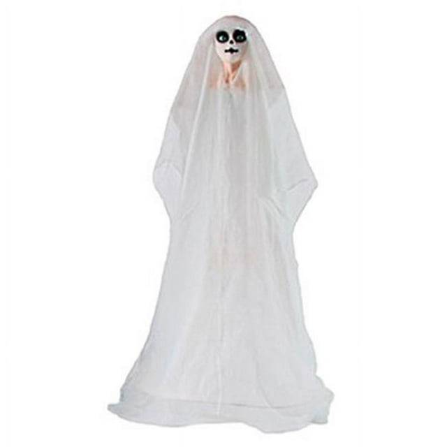 Fun World Creepy Ghostly Girl Lawn Walker 3 ft. Outdoor Decor, White