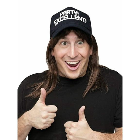 SNL Wayne Party Excellent Adult's Wig And Hat Costume Accessory
