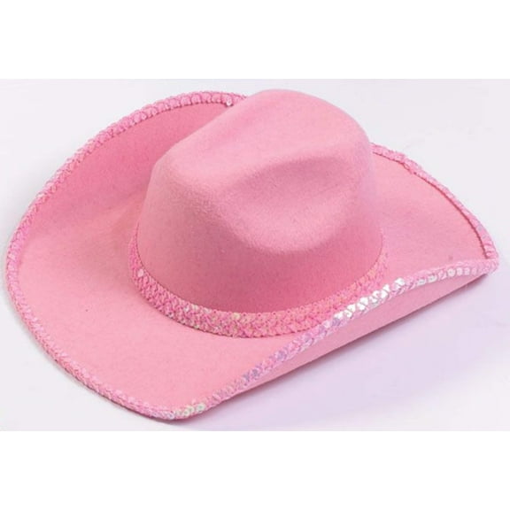 Fun World FW90004P Adults Pink Sequin Polyester Cowboy Hat Costume Accessory