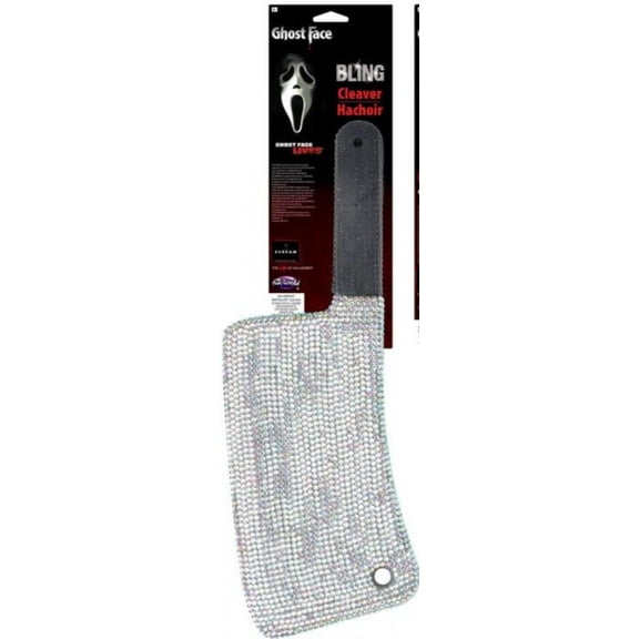 Fun World FW90760C 16.5 in. Scream Ghost Face Bling Cleaver with Rhinestones Costume Accessory