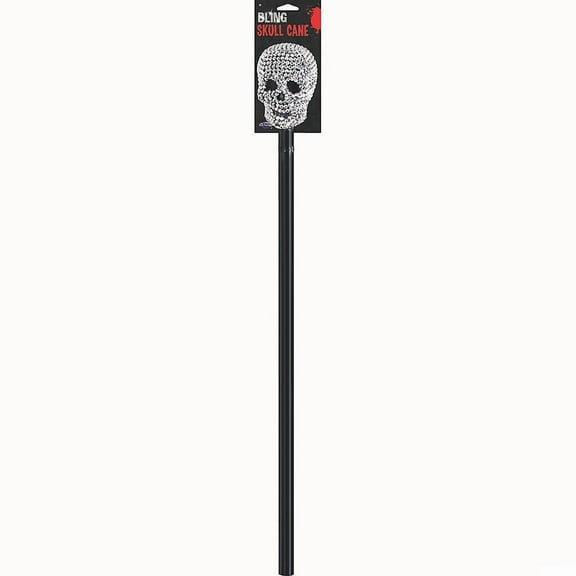 Fun World FW96893SC 36 in. Rhinestone Bling Plastic Skull Cane Costume Accessory