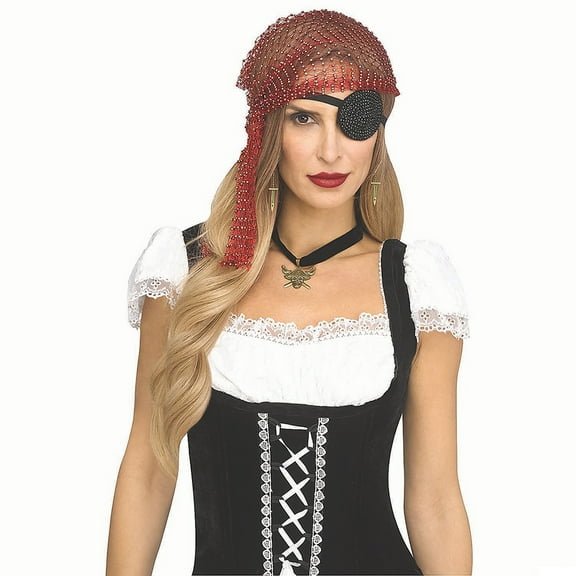 Fun World FW96956BG Adults Burgundy Rhinestone Bling Pirate Costume Accessory Kit