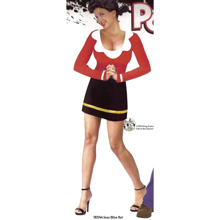 OLIVE OYL POPEYE SAILOR ADULT WOMENS FANCY DRESS HALLOWEEN COSTUME