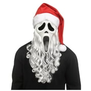 Fun World Ghost Face Santa Mask Costume Accessory, Multi-Color