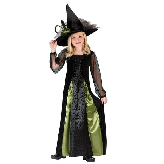 Goth Maiden Witch Costume for Children, Girls Size Medium 8-10, by Fun World
