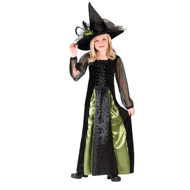 Witch Green/Black Childrens Costume