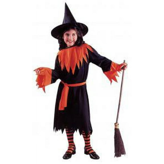Fun World Girls Black & Orange Witches Dress Halloween Costume Small (4-6)