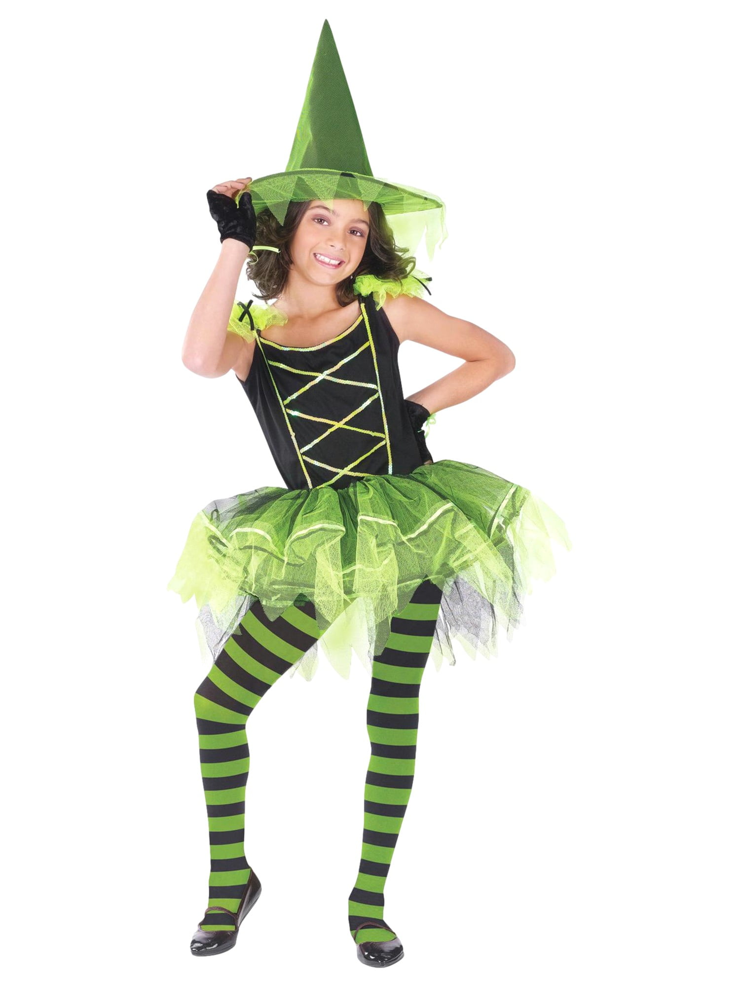Fun World Girls Green Ballerina Witch Dress Halloween Costume Small (4-6) -  Walmart.com