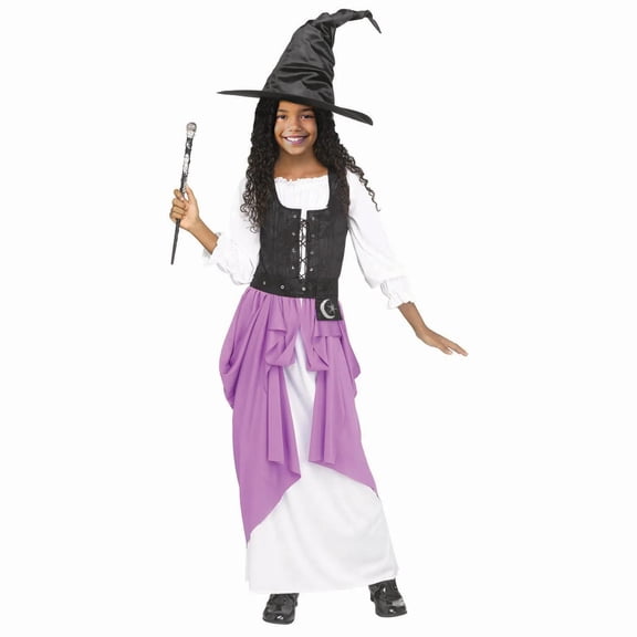 Fun World Girls' Renaissance Witch Dress Costume - Size 8-10 - Purple