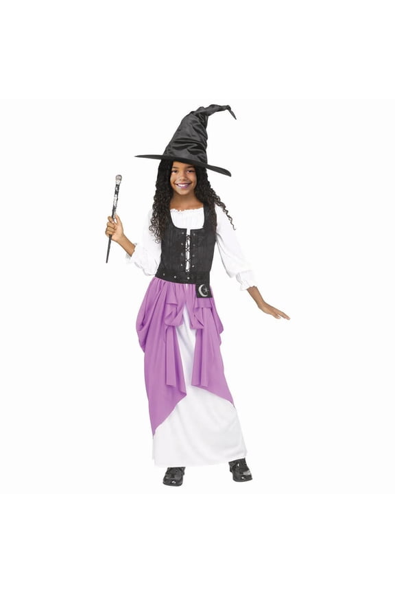 Girls' Renaissance Witch Dress Costume - Size 8-10 - Purple
