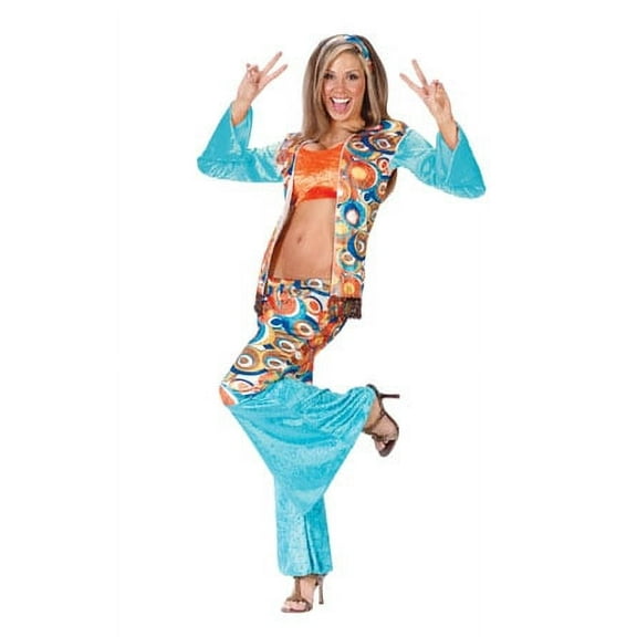 Fun World Groovy Hippie Women's Adult Halloween Costume Size Small/Medium (2-8) #1050