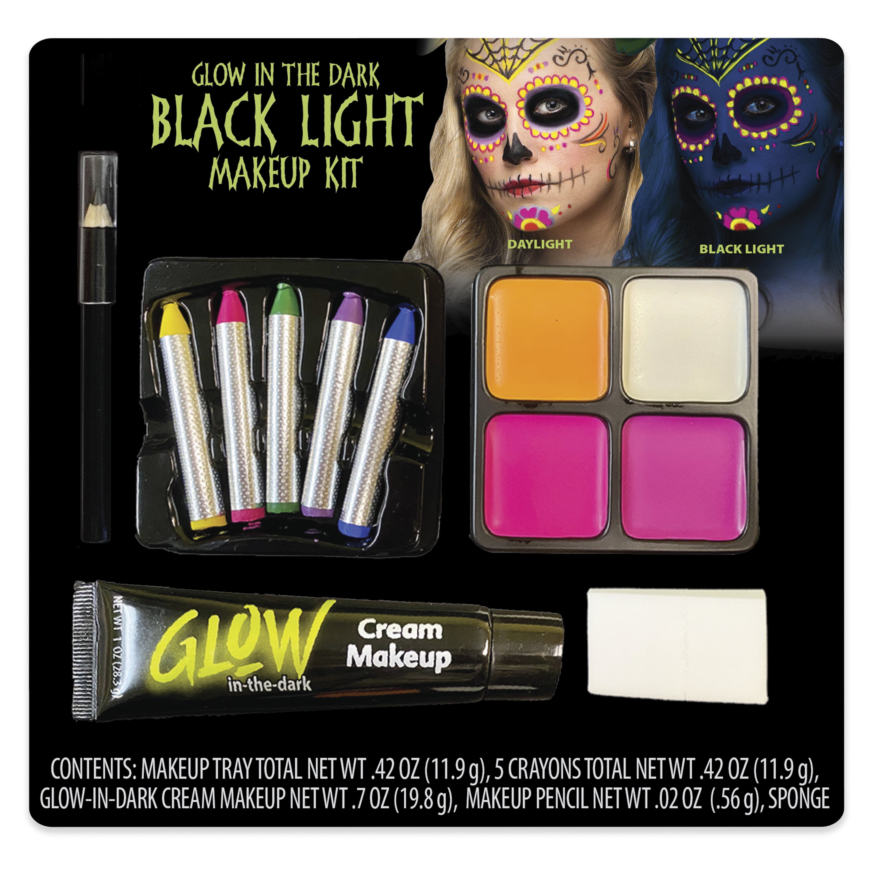 6pcs Creative Cool Halloween Glow In The Dark Face Black Light