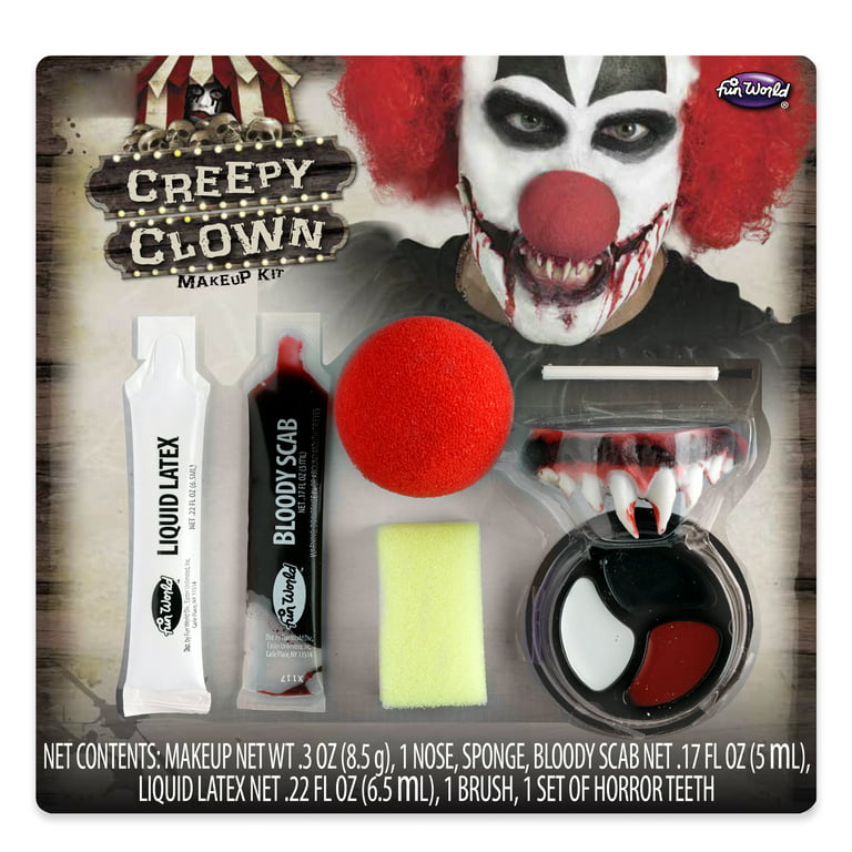 Fun World Halloween Costume Face Paint Makeup Kit, Killer Clown