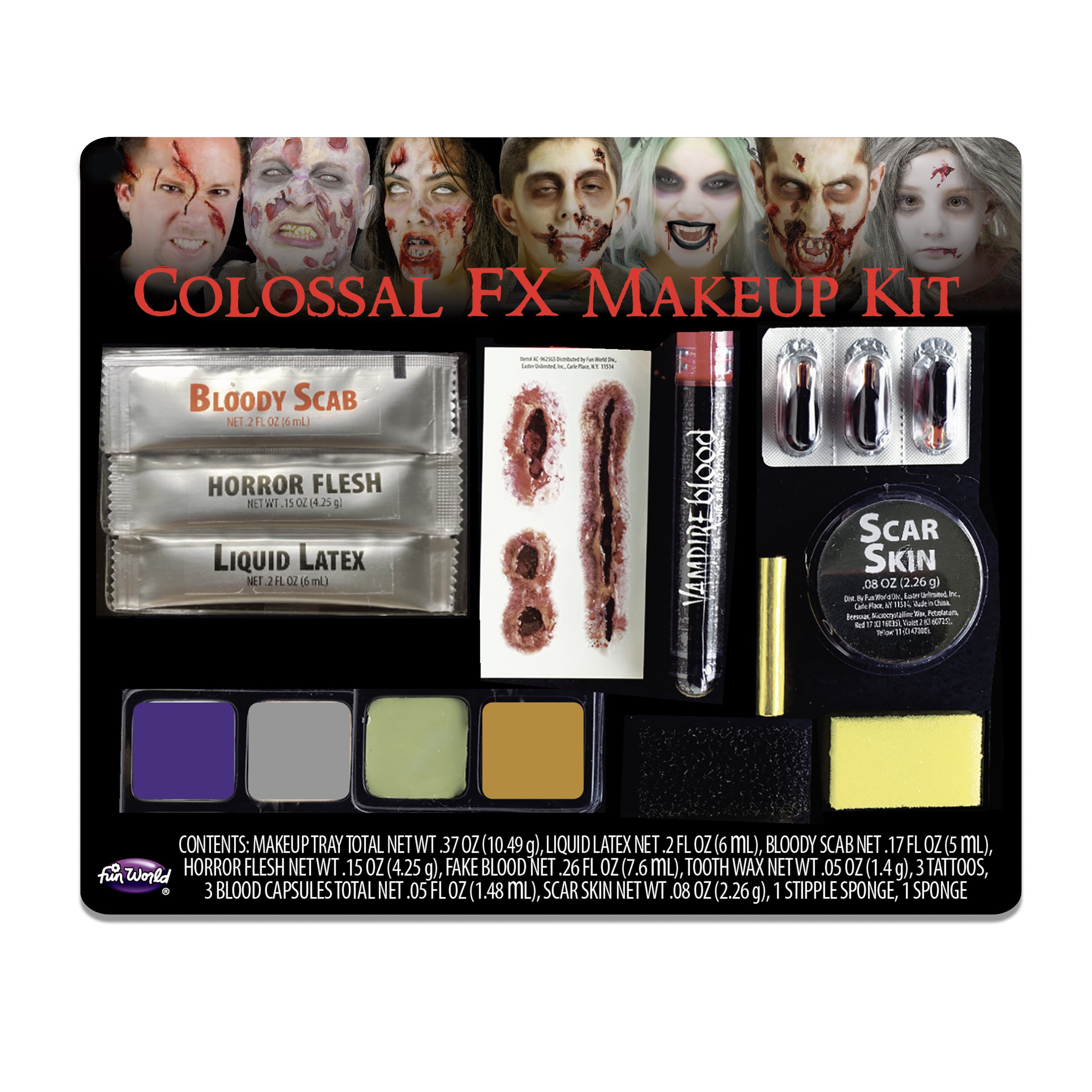 Halloween Make Up Kit Zombie Scar Wound Vampir Scab Liquid Latex Fake Blood  Tube