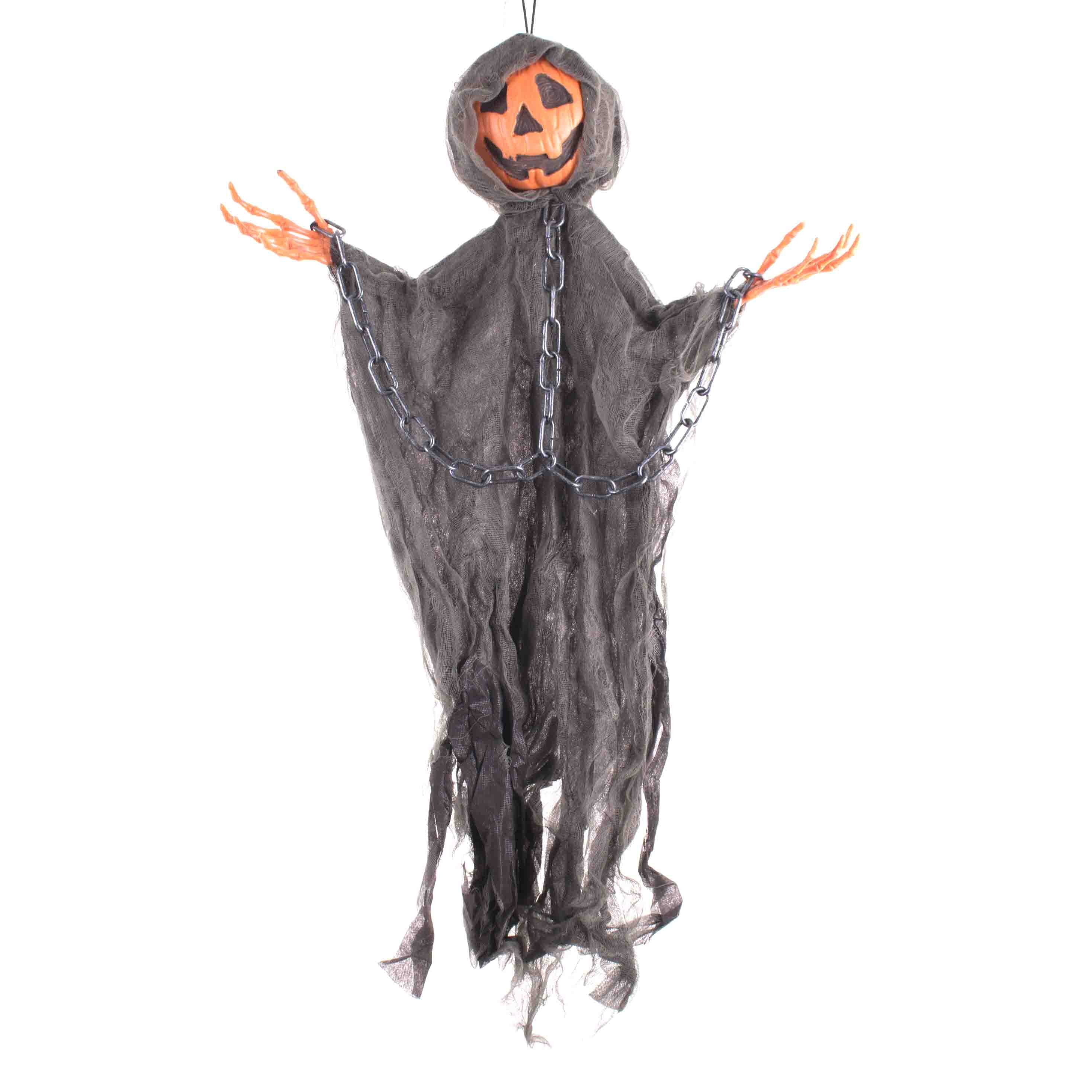 Fun World Halloween Pumpkin Chains Hanging Decoration 36" Plastic Prop, Orange Green